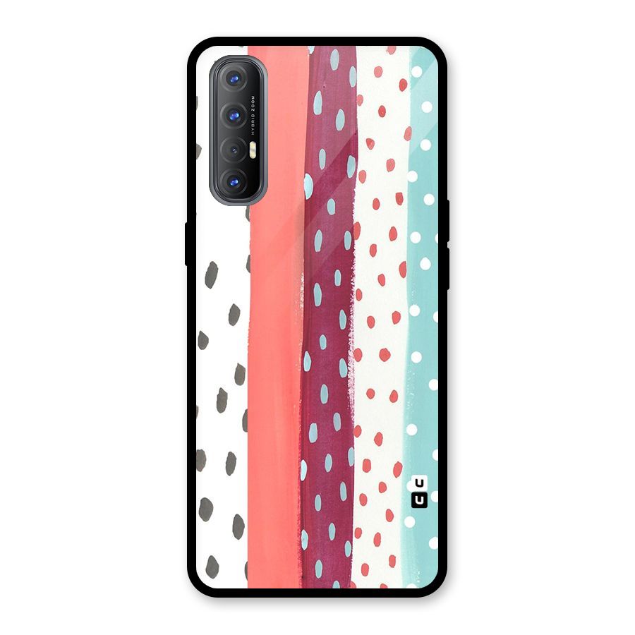 Polka Brush Art Glass Back Case for Oppo Reno3 Pro