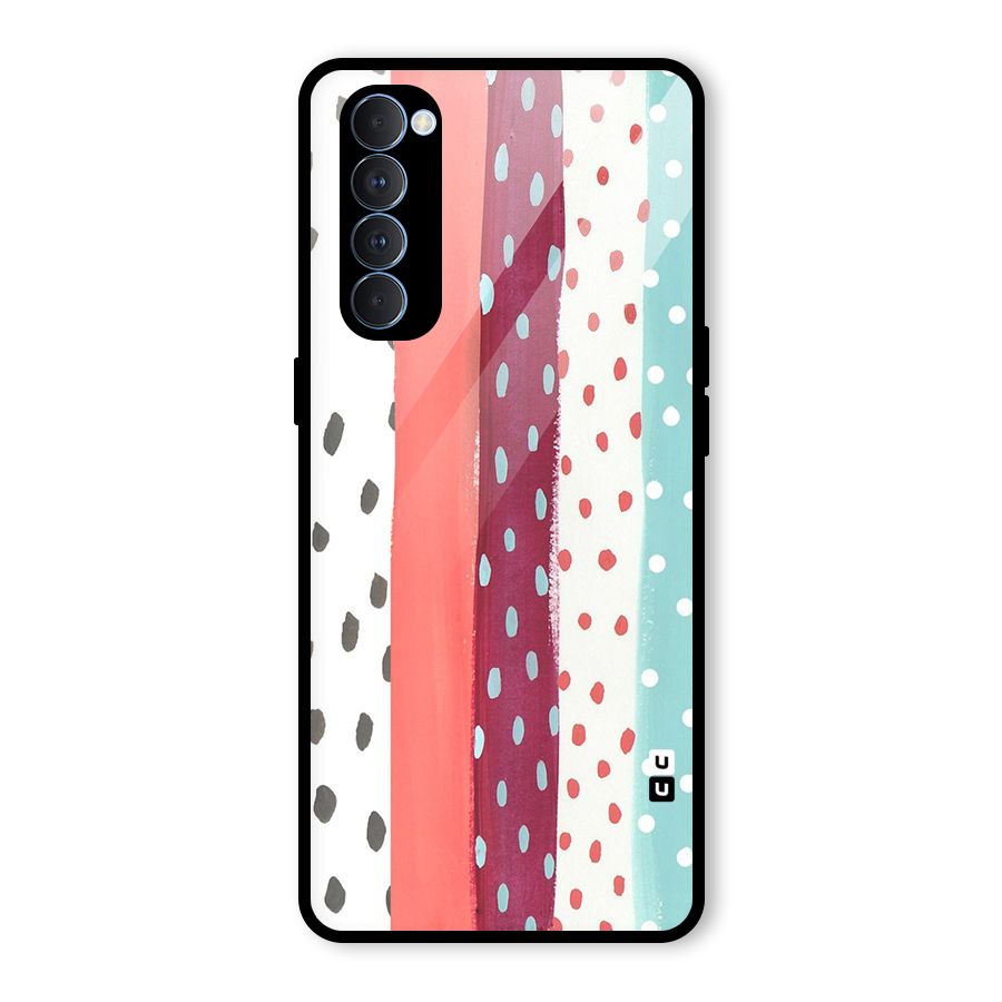 Polka Brush Art Glass Back Case for Oppo Reno4 Pro