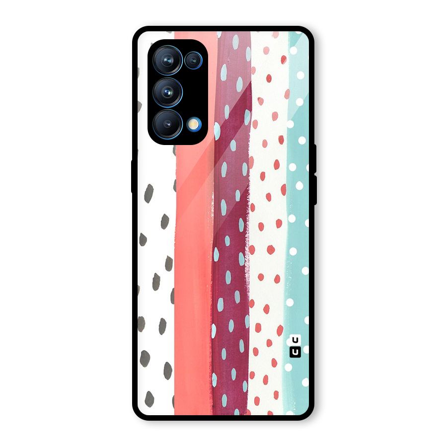 Polka Brush Art Glass Back Case for Oppo Reno5 Pro 5G