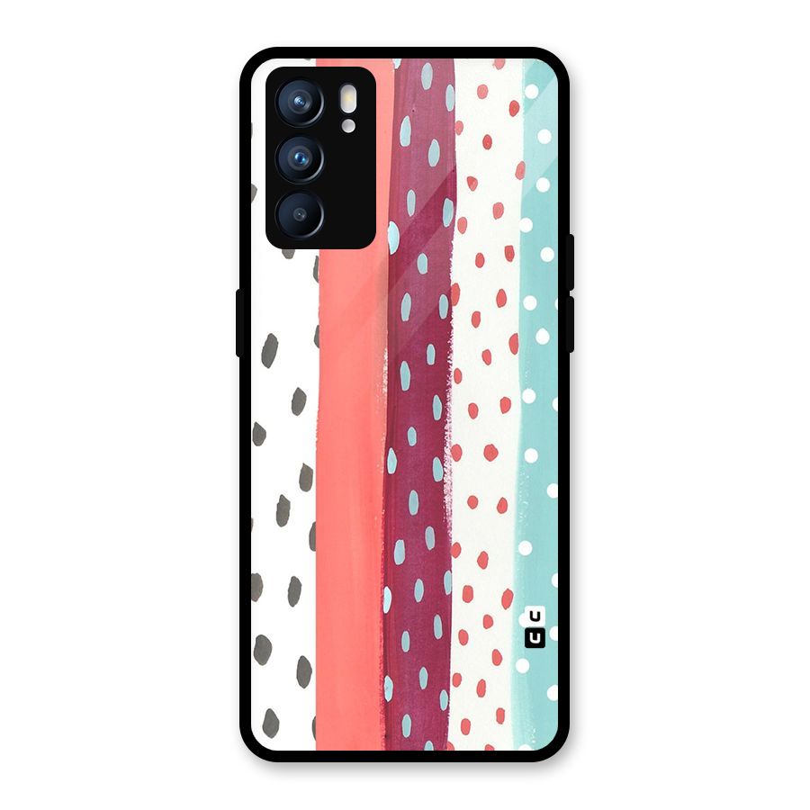 Polka Brush Art Glass Back Case for Oppo Reno6 5G