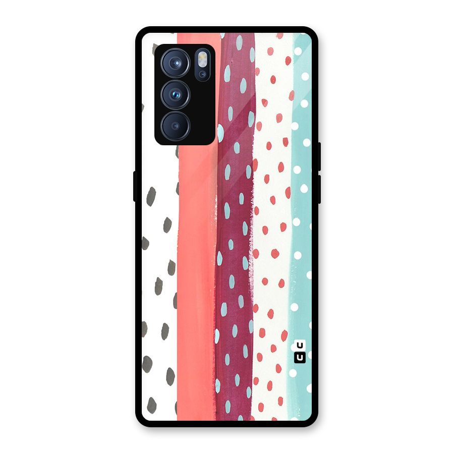Polka Brush Art Glass Back Case for Oppo Reno6 Pro 5G