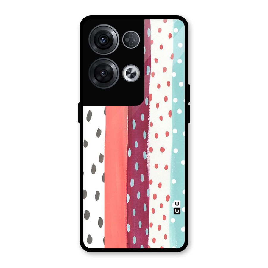 Polka Brush Art Glass Back Case for Oppo Reno8 Pro 5G