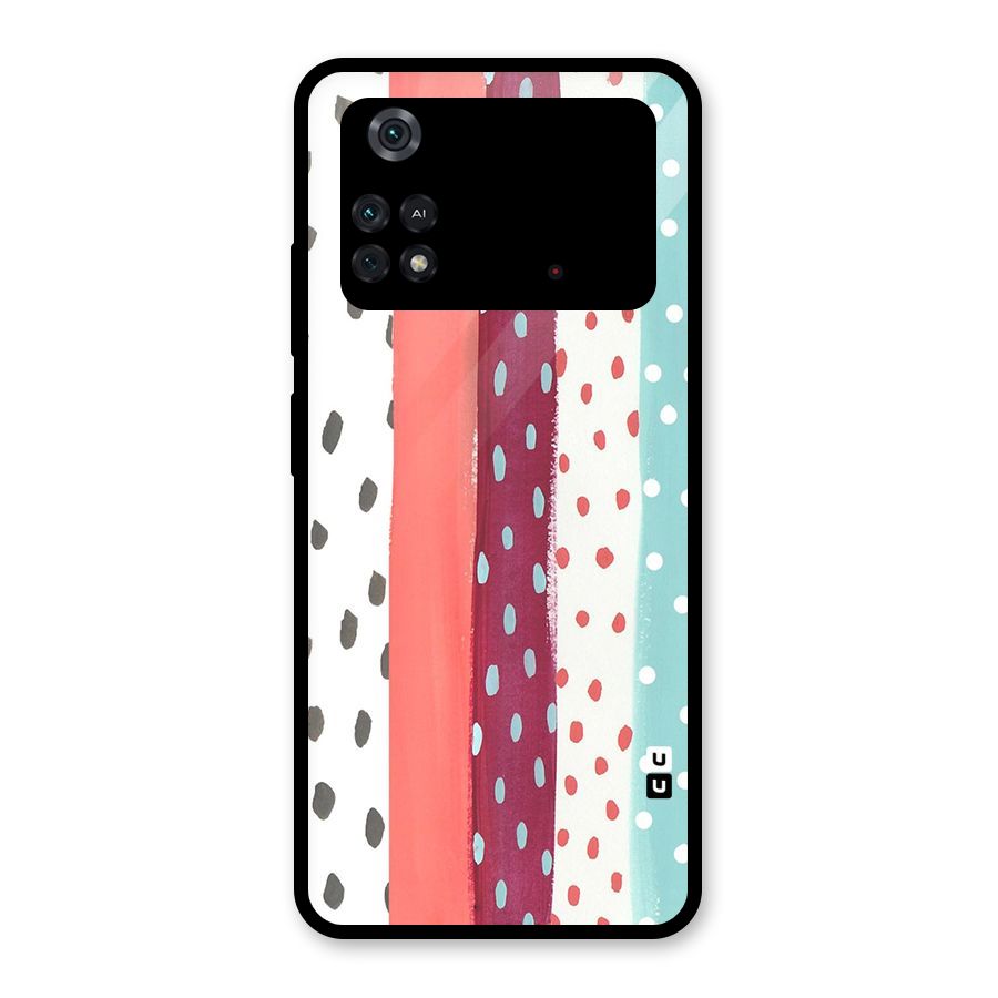 Polka Brush Art Glass Back Case for Poco M4 Pro 4G
