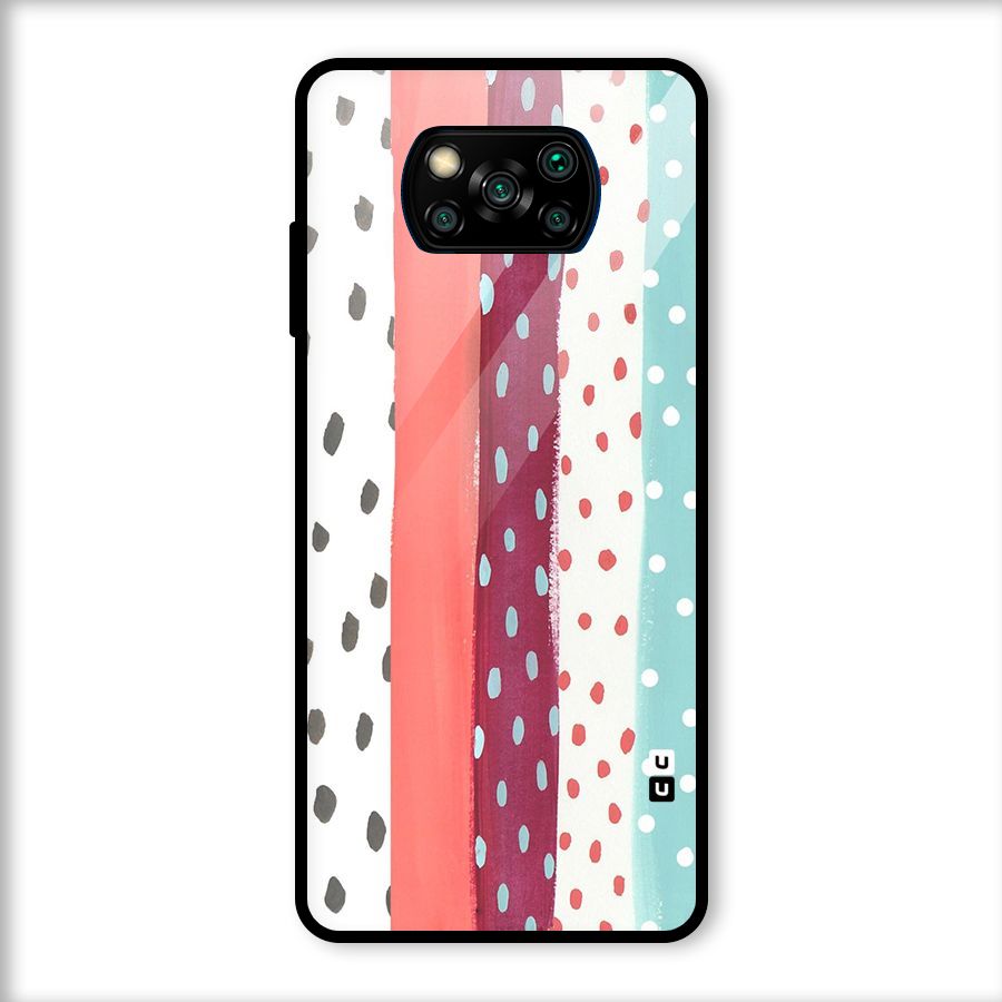 Polka Brush Art Glass Back Case for Poco X3