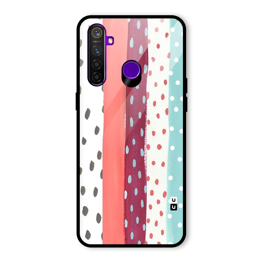 Polka Brush Art Glass Back Case for Realme 5 Pro