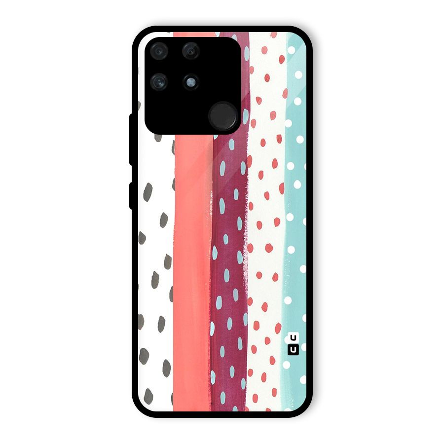 Polka Brush Art Glass Back Case for Realme Narzo 50A