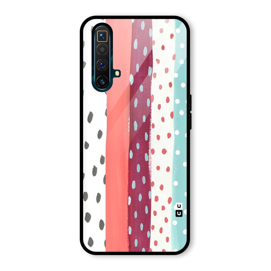 Polka Brush Art Glass Back Case for Realme X3 SuperZoom
