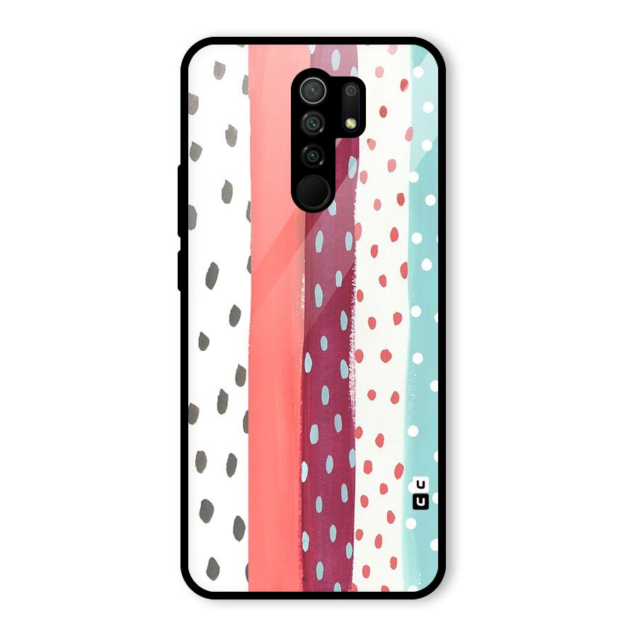 Polka Brush Art Glass Back Case for Redmi 9 Prime
