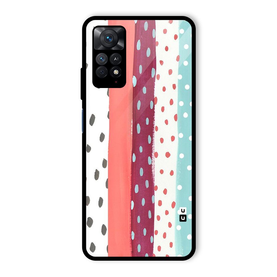 Polka Brush Art Glass Back Case for Redmi Note 11 Pro