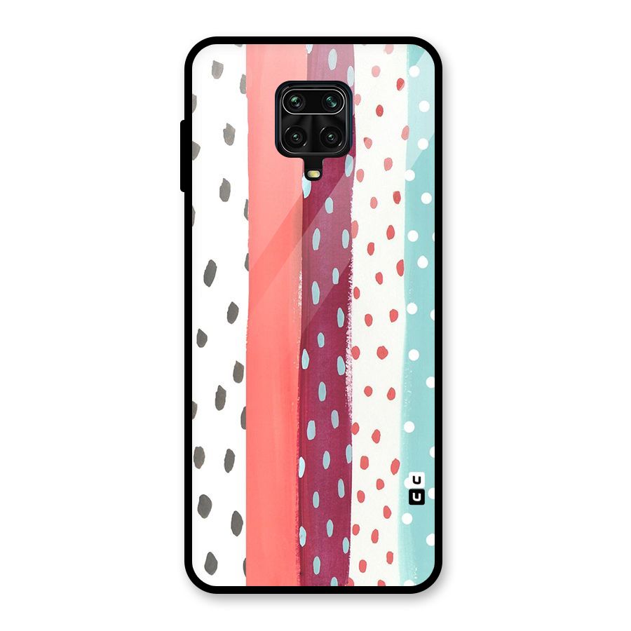 Polka Brush Art Glass Back Case for Redmi Note 9 Pro