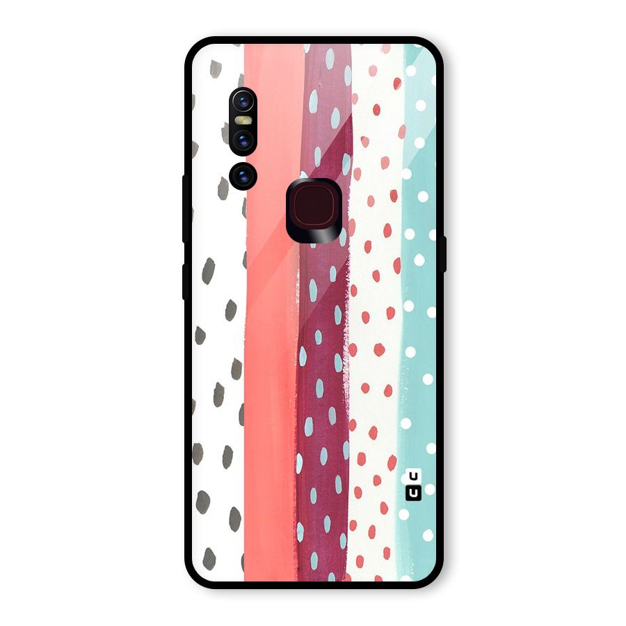 Polka Brush Art Glass Back Case for Vivo V15
