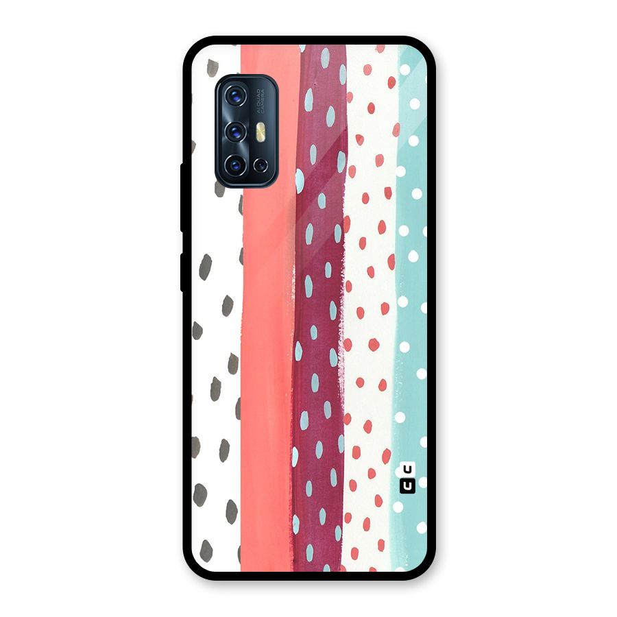 Polka Brush Art Glass Back Case for Vivo V17