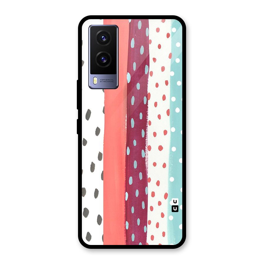 Polka Brush Art Glass Back Case for Vivo V21e 5G