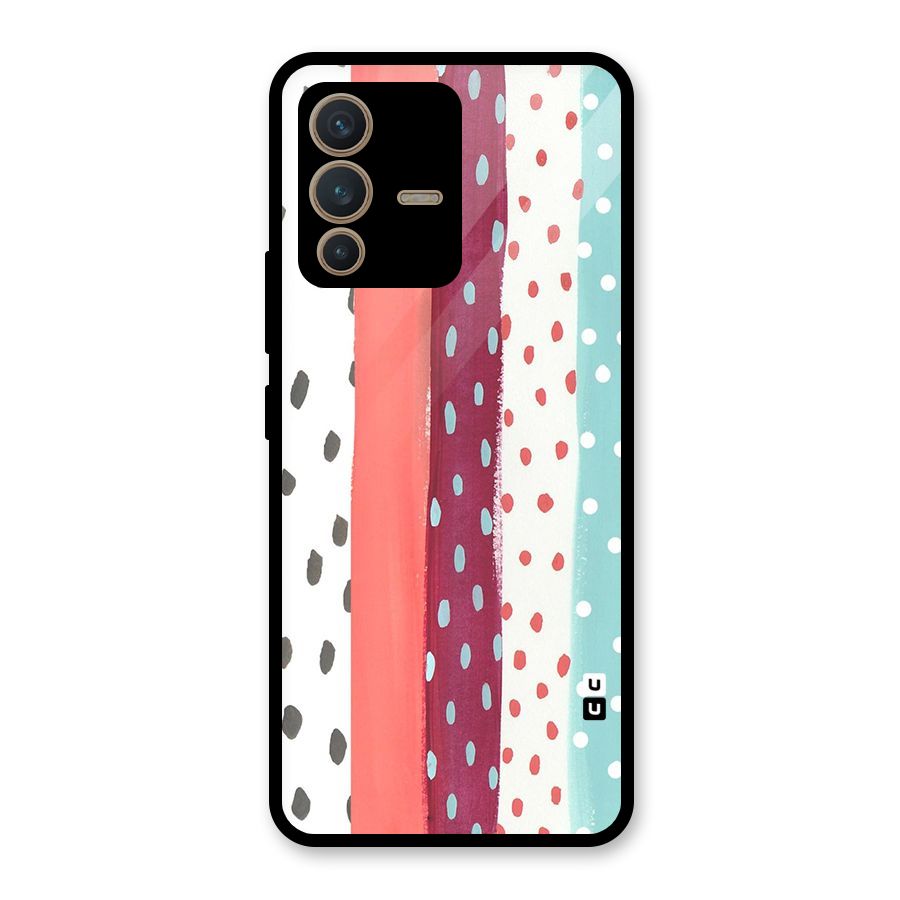 Polka Brush Art Glass Back Case for Vivo V23 5G