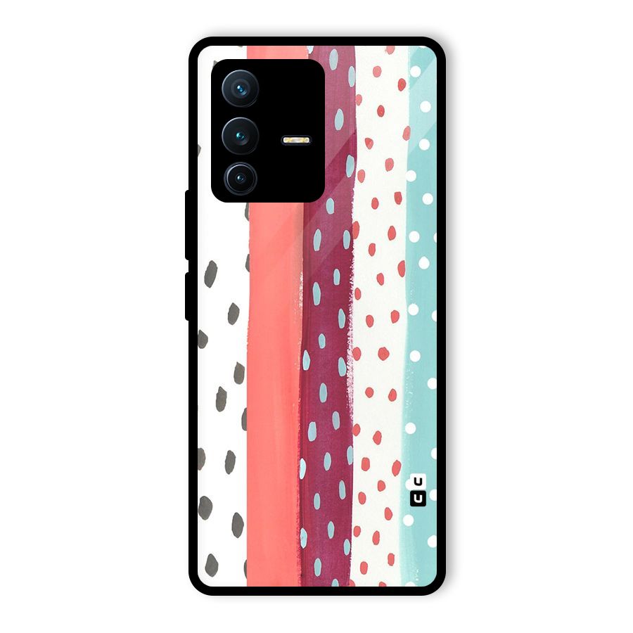 Polka Brush Art Glass Back Case for Vivo V23 Pro