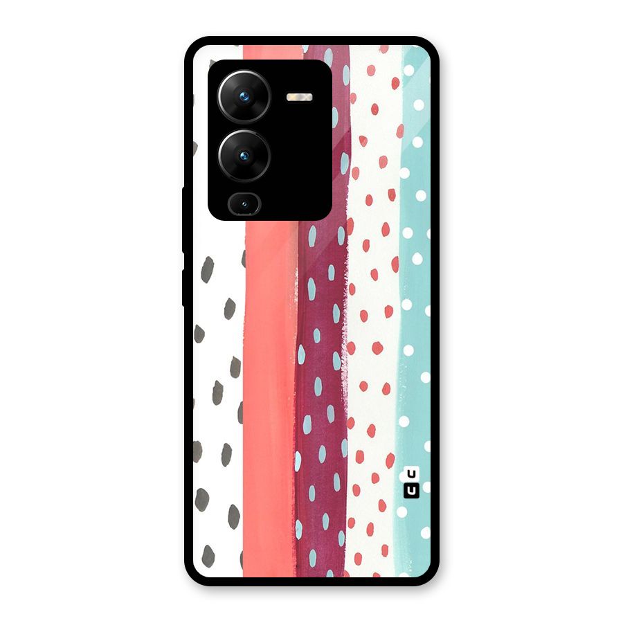 Polka Brush Art Glass Back Case for Vivo V25 Pro