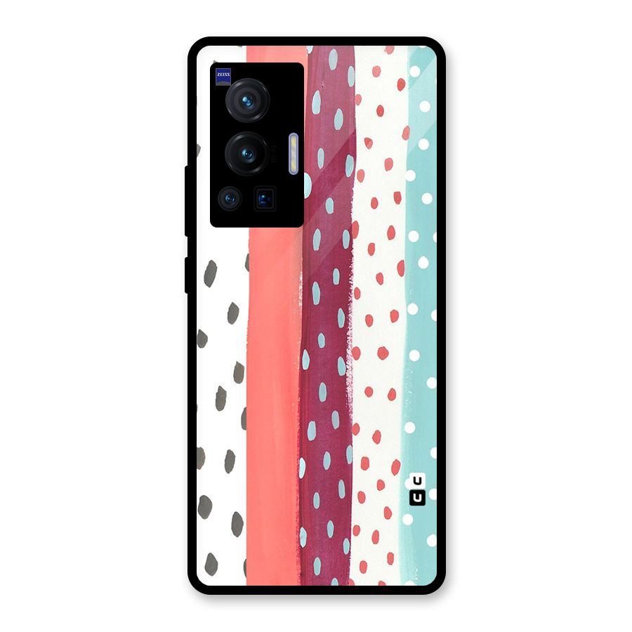 Polka Brush Art Glass Back Case for Vivo X70 Pro