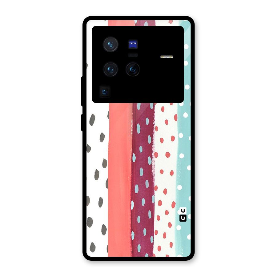 Polka Brush Art Glass Back Case for Vivo X80 Pro