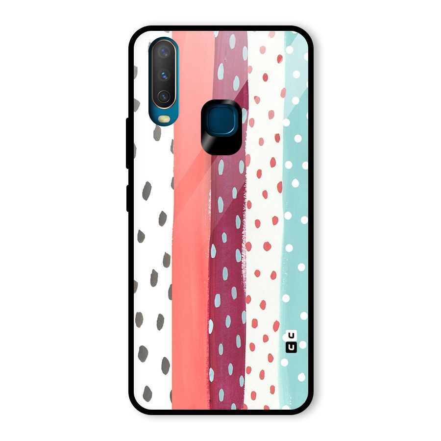 Polka Brush Art Glass Back Case for Vivo Y17