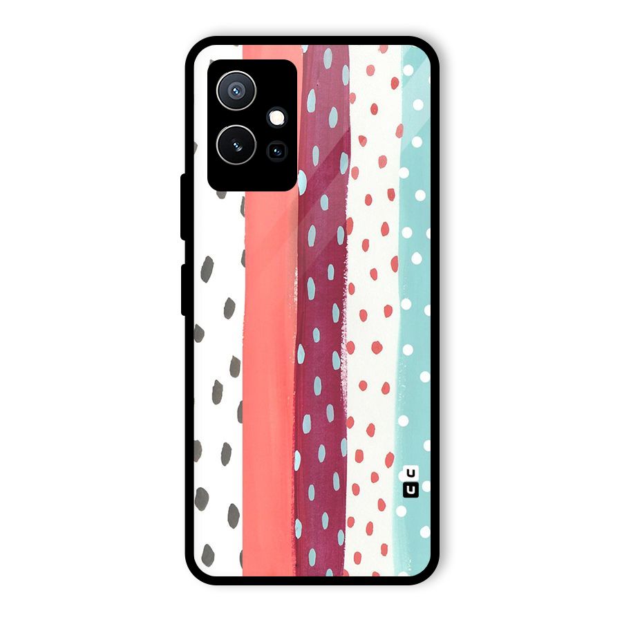 Polka Brush Art Glass Back Case for Vivo Y75 5G