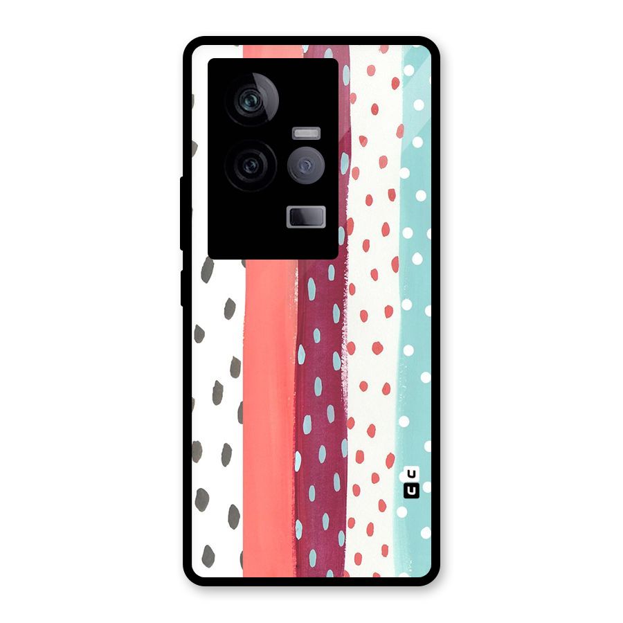 Polka Brush Art Glass Back Case for Vivo iQOO 11 5G