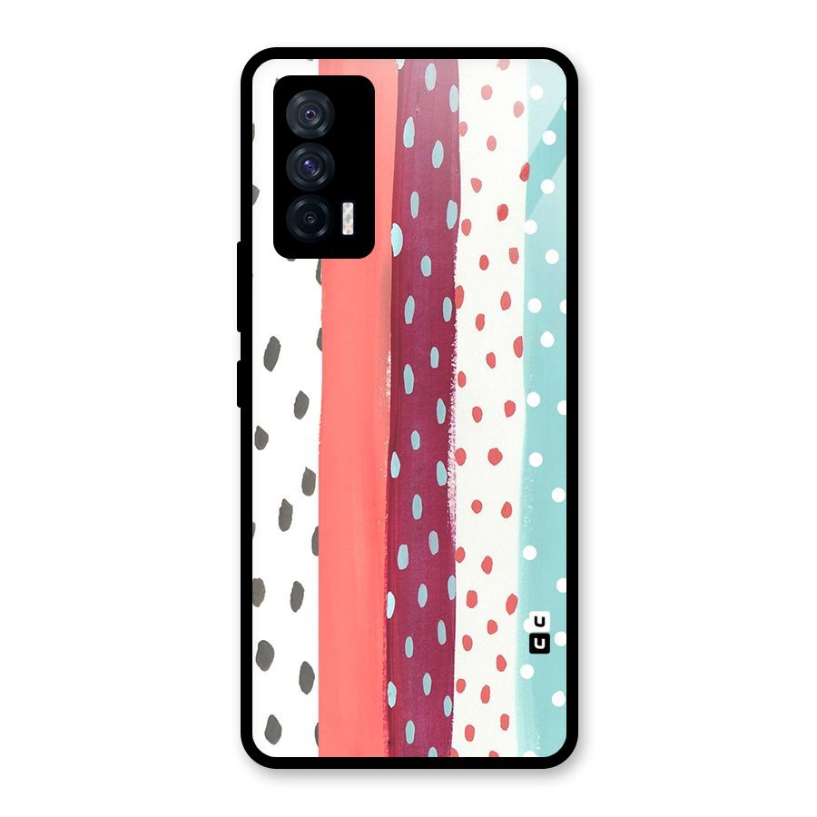 Polka Brush Art Glass Back Case for Vivo iQOO 7 5G