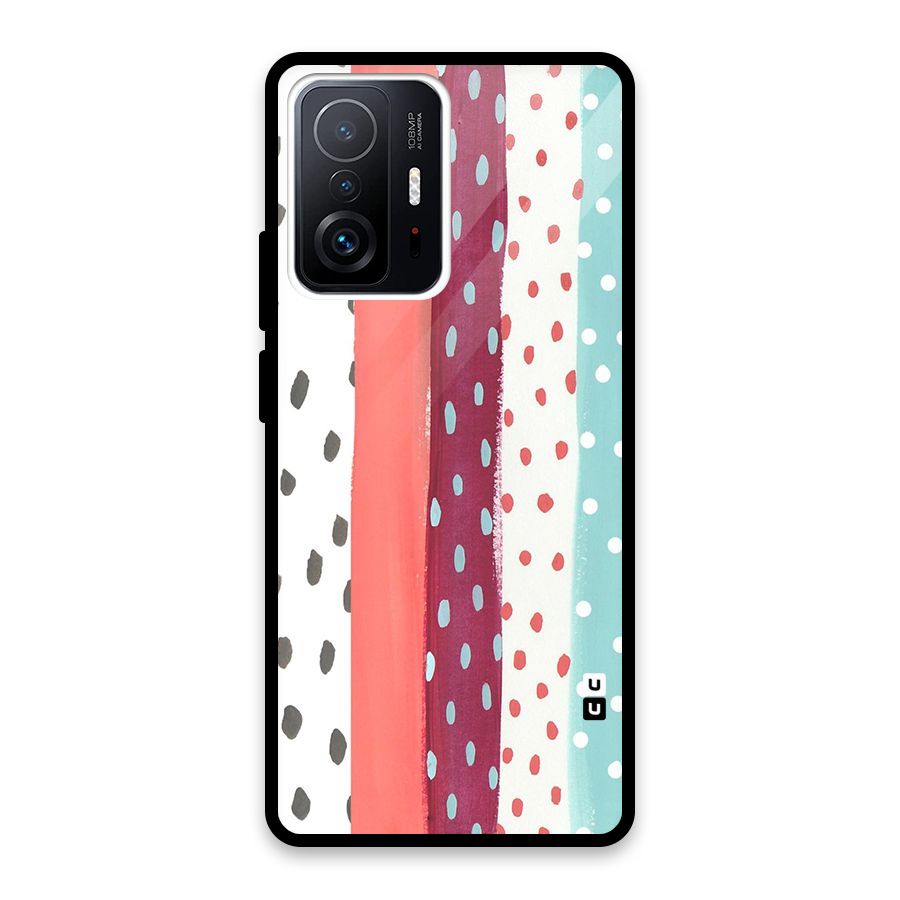 Polka Brush Art Glass Back Case for Xiaomi 11T Pro
