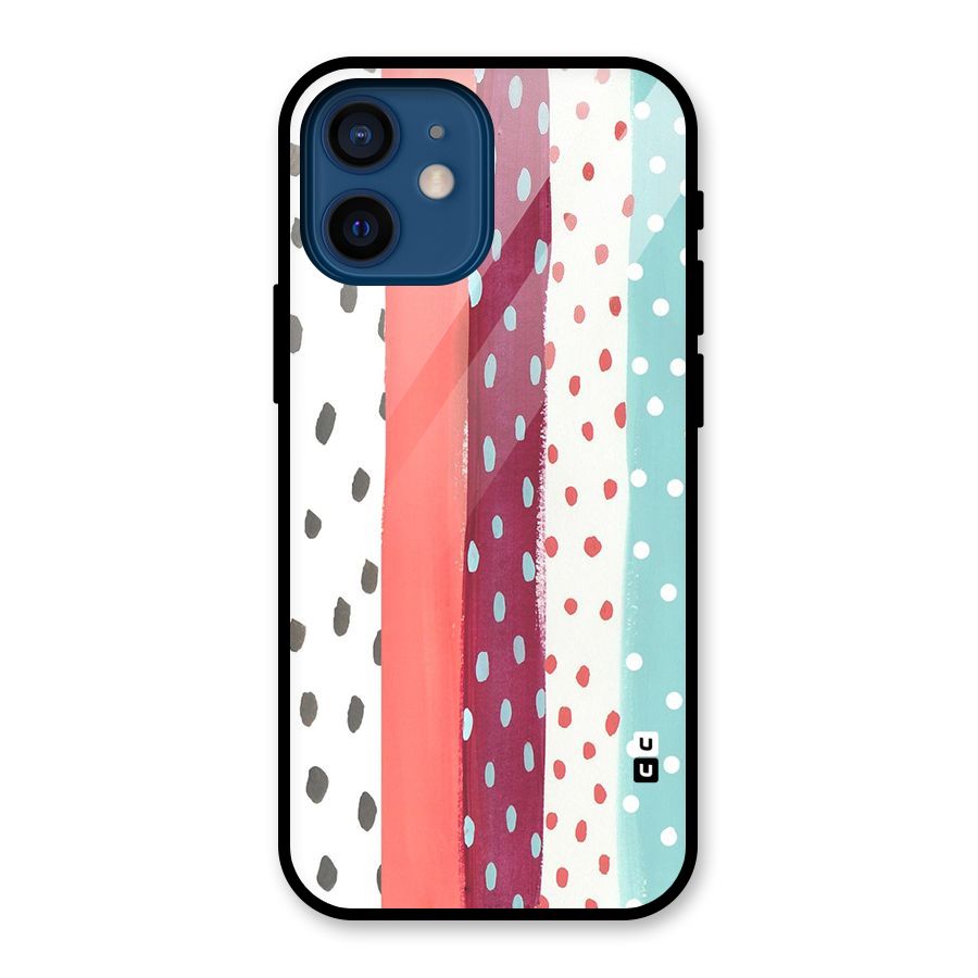 Polka Brush Art Glass Back Case for iPhone 12 Mini