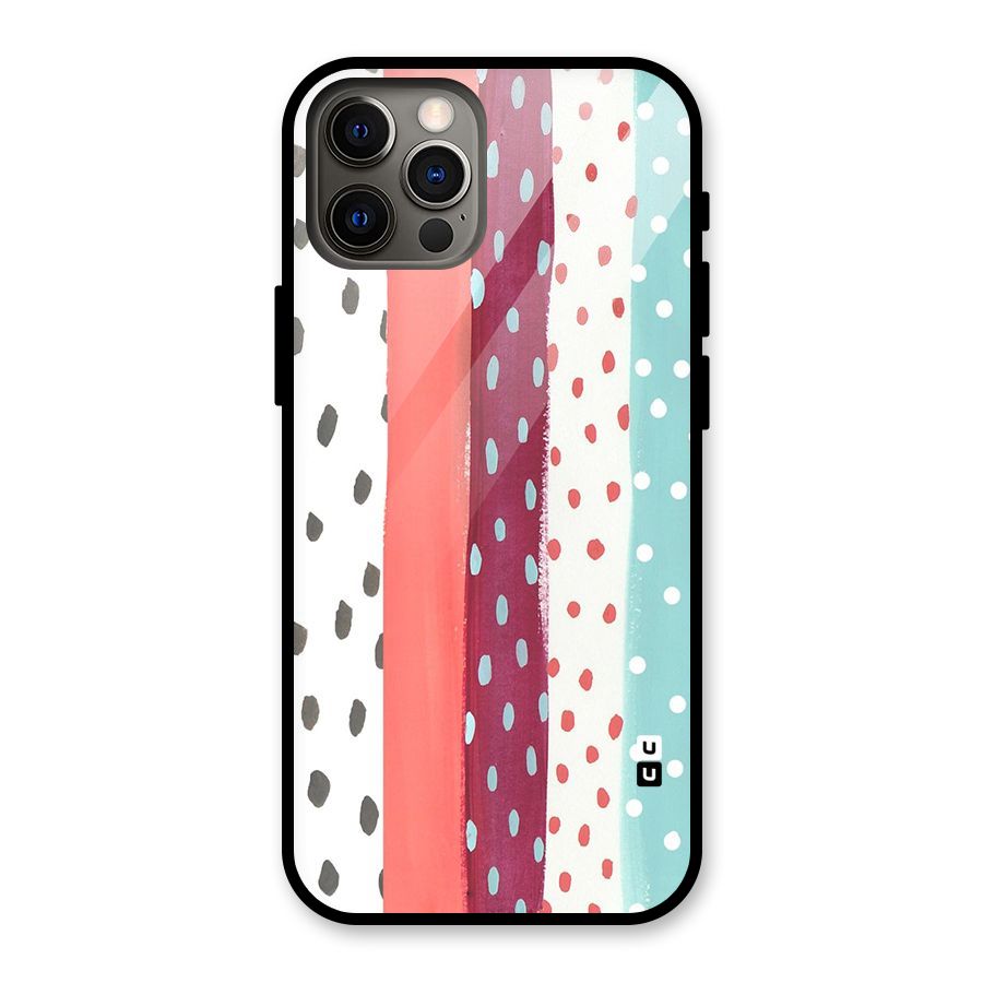 Polka Brush Art Glass Back Case for iPhone 12 Pro
