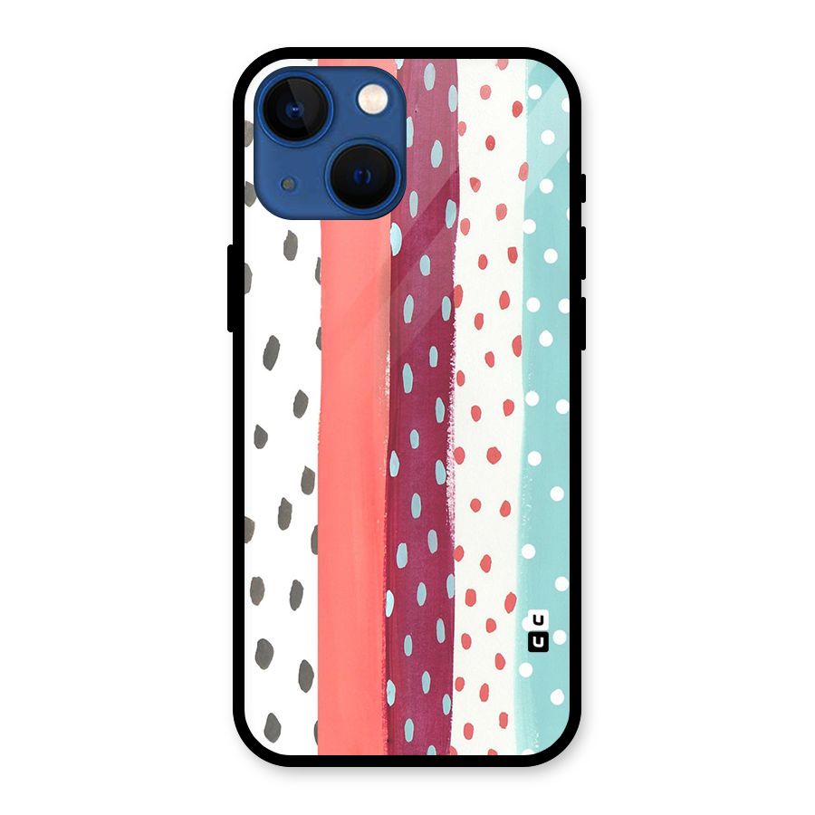Polka Brush Art Glass Back Case for iPhone 13 Mini