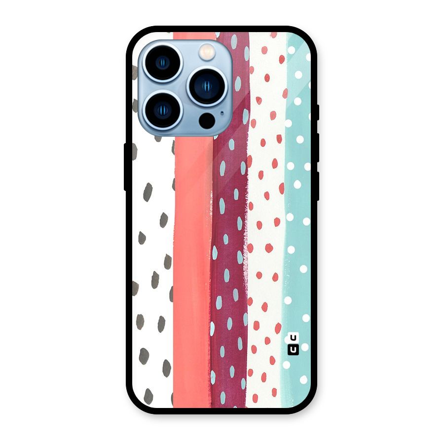 Polka Brush Art Glass Back Case for iPhone 13 Pro