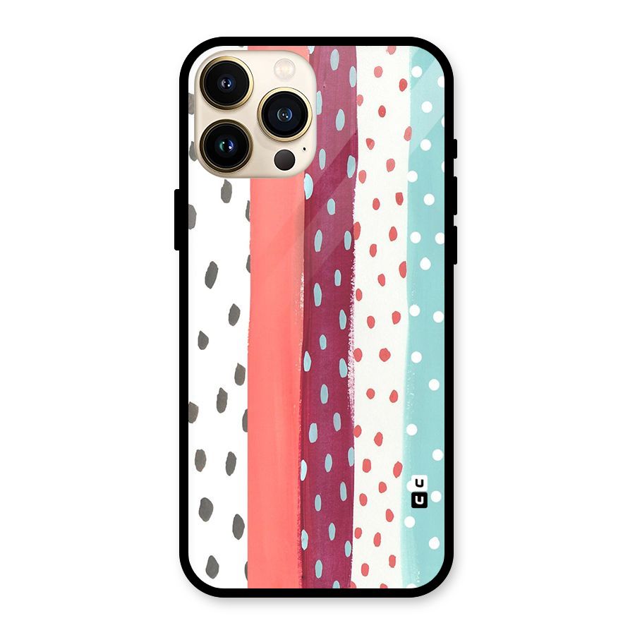 Polka Brush Art Glass Back Case for iPhone 13 Pro Max