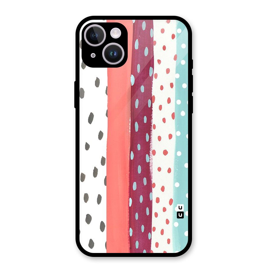 Polka Brush Art Glass Back Case for iPhone 14 Plus