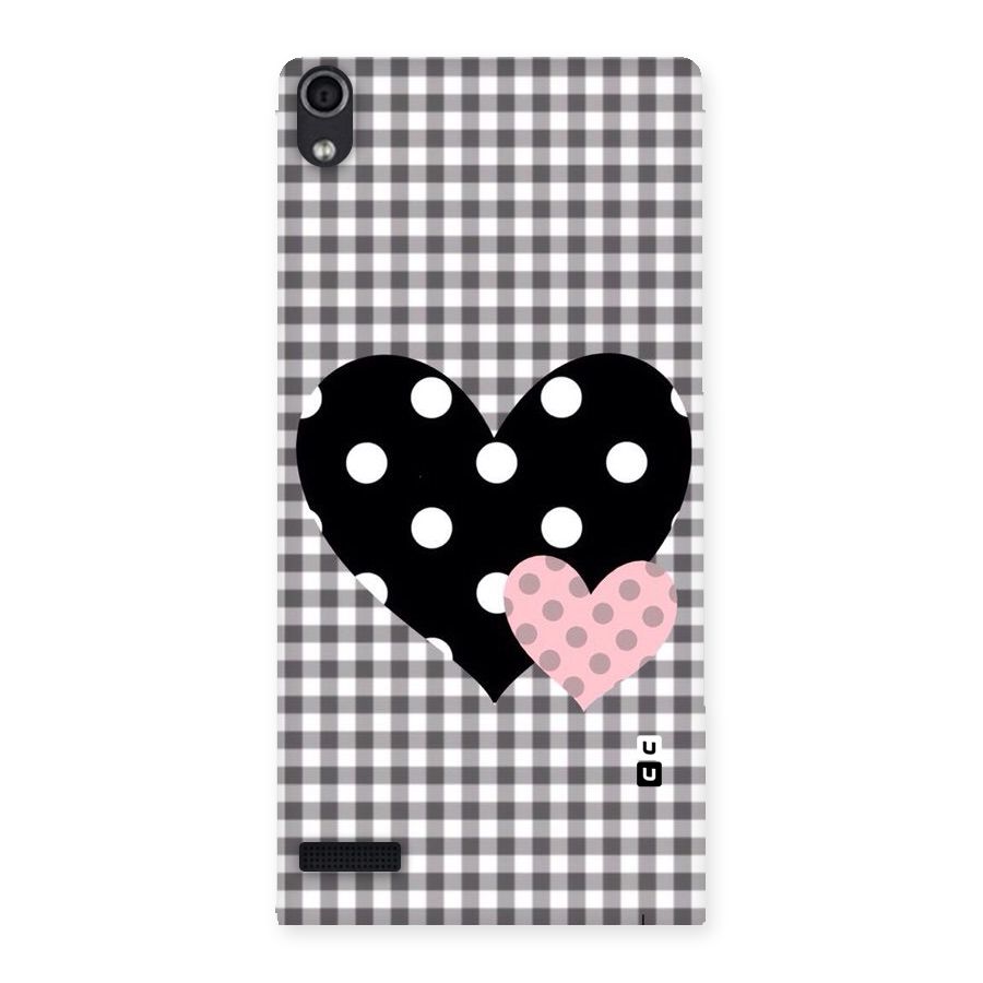 Polka Check Hearts Back Case for Ascend P6