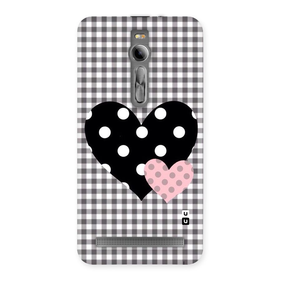 Polka Check Hearts Back Case for Asus Zenfone 2