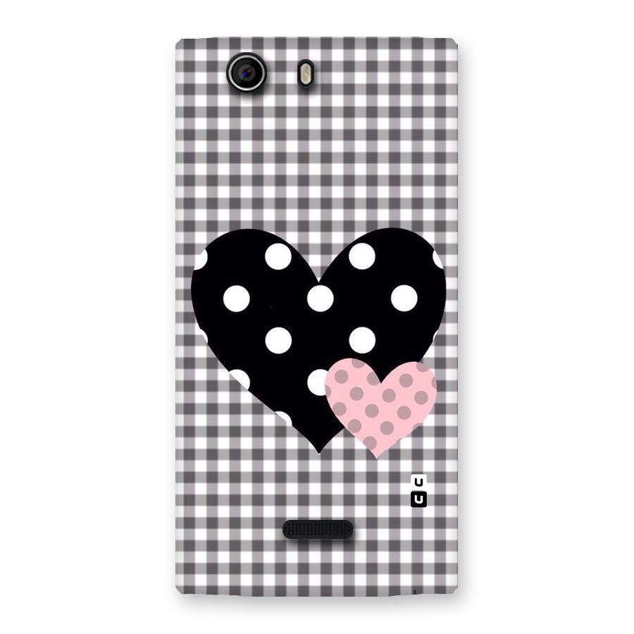 Polka Check Hearts Back Case for Canvas Nitro 2 E311