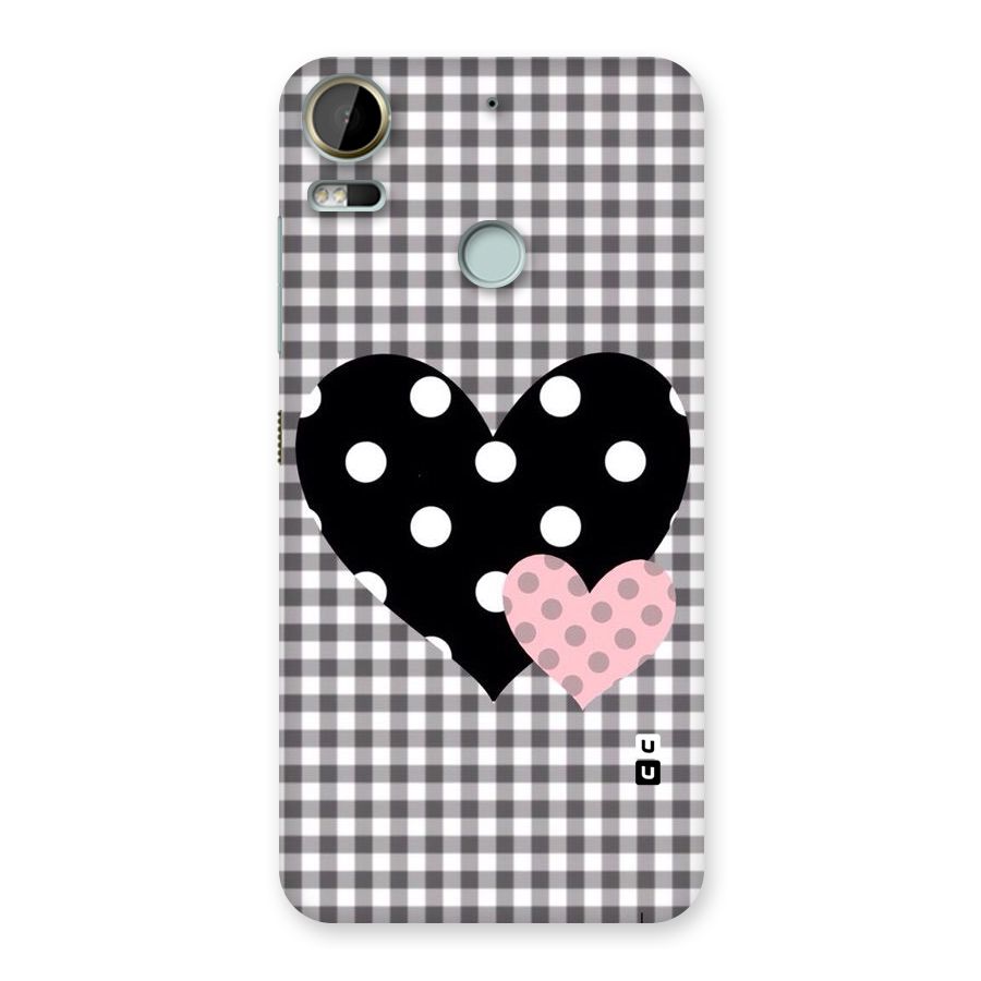 Polka Check Hearts Back Case for Desire 10 Pro