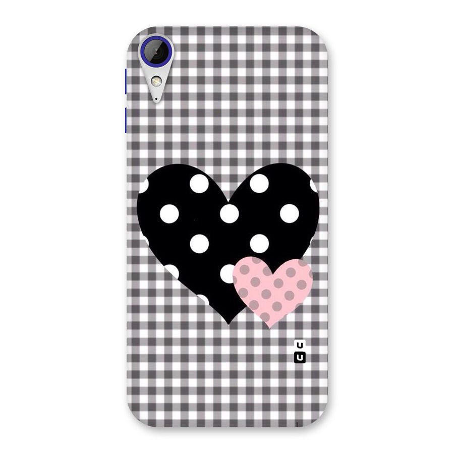 Polka Check Hearts Back Case for Desire 830