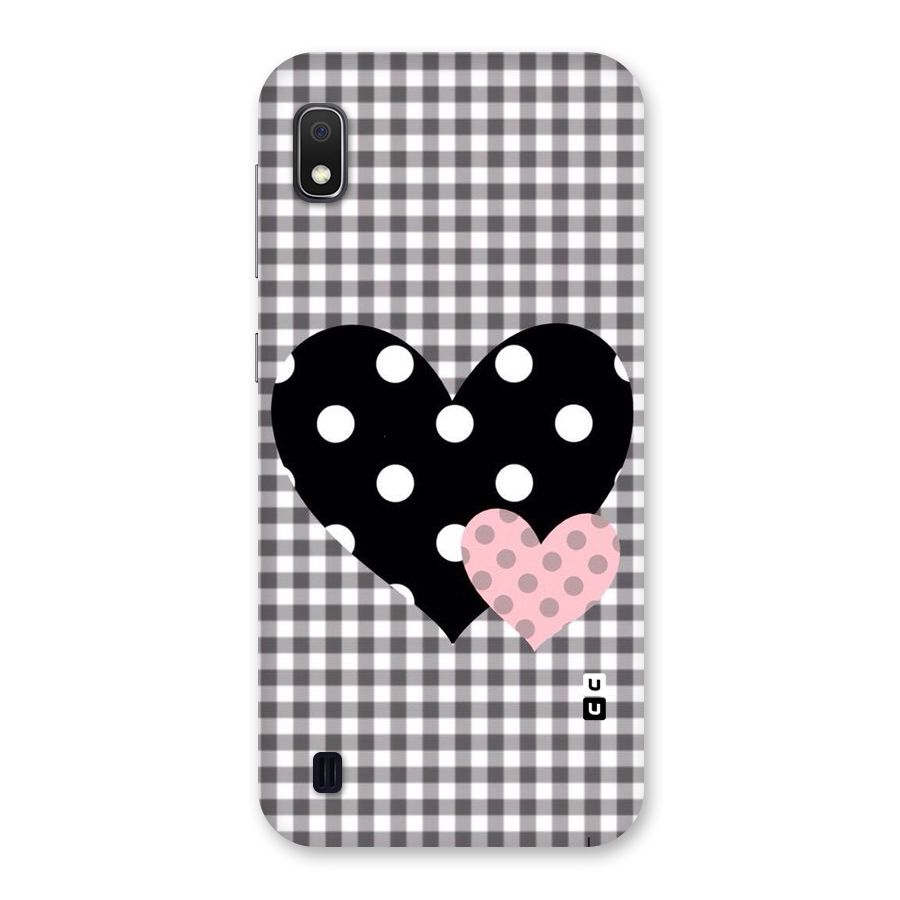 Polka Check Hearts Back Case for Galaxy A10