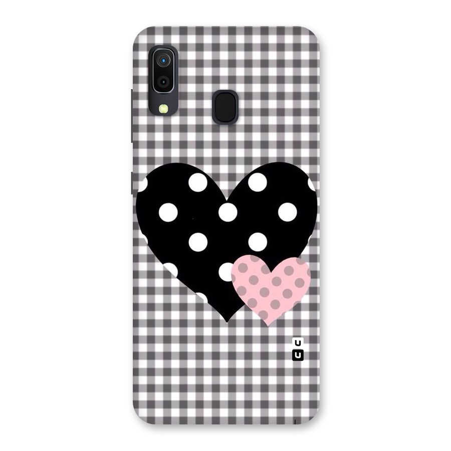 Polka Check Hearts Back Case for Galaxy A30