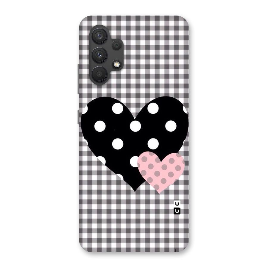 Polka Check Hearts Back Case for Galaxy A32