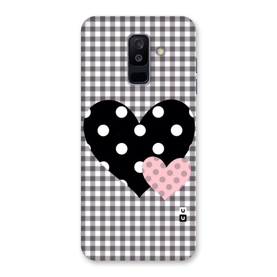 Polka Check Hearts Back Case for Galaxy A6 Plus