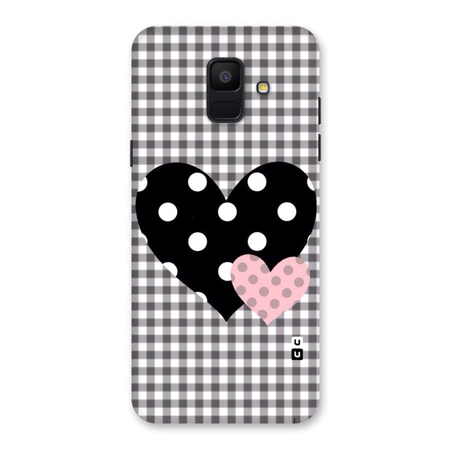 Polka Check Hearts Back Case for Galaxy A6 (2018)