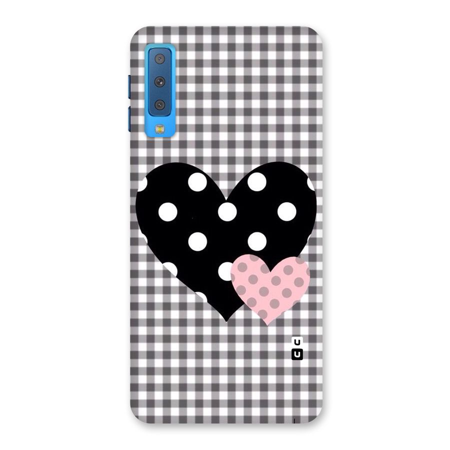 Polka Check Hearts Back Case for Galaxy A7 (2018)