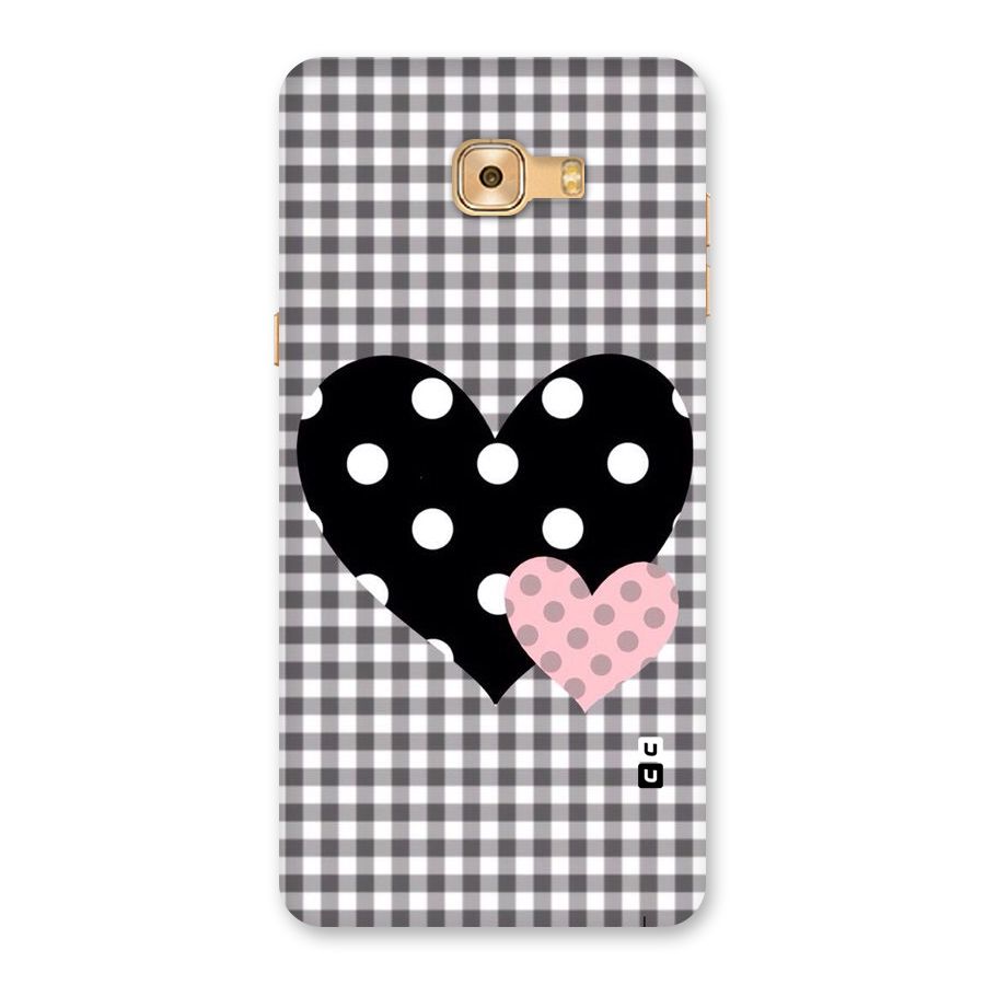 Polka Check Hearts Back Case for Galaxy C9 Pro