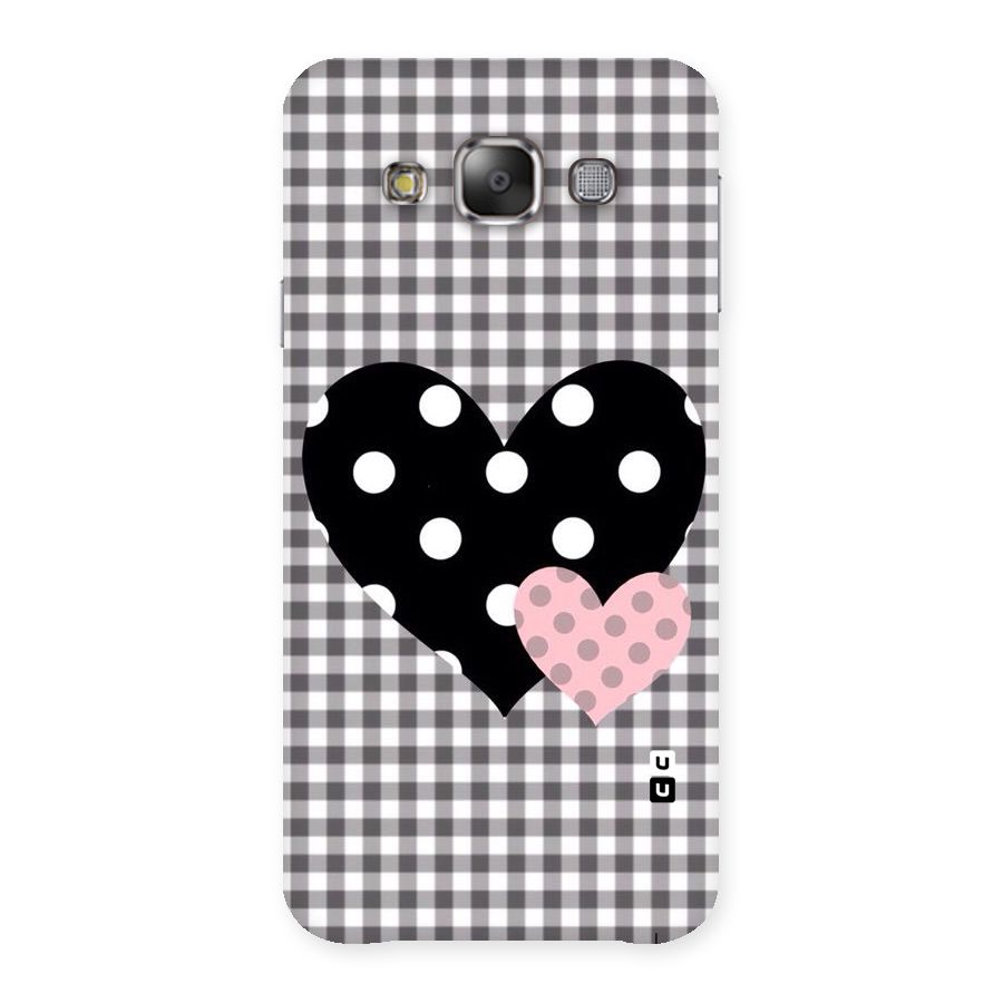 Polka Check Hearts Back Case for Galaxy E7