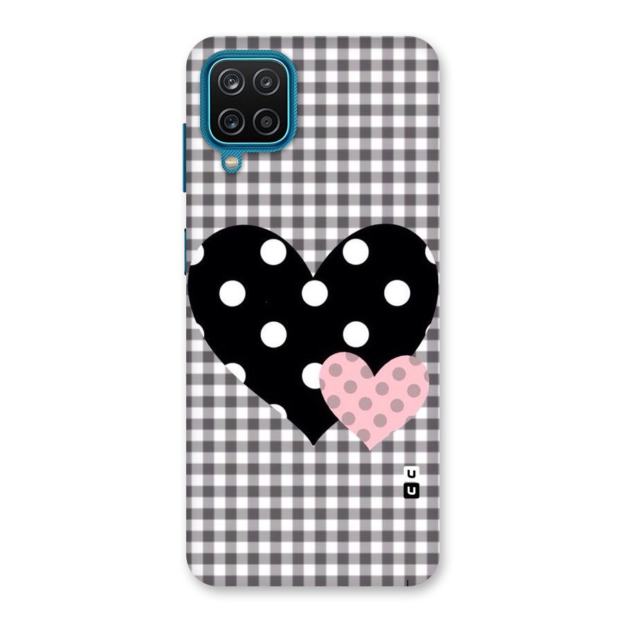 Polka Check Hearts Back Case for Galaxy F12