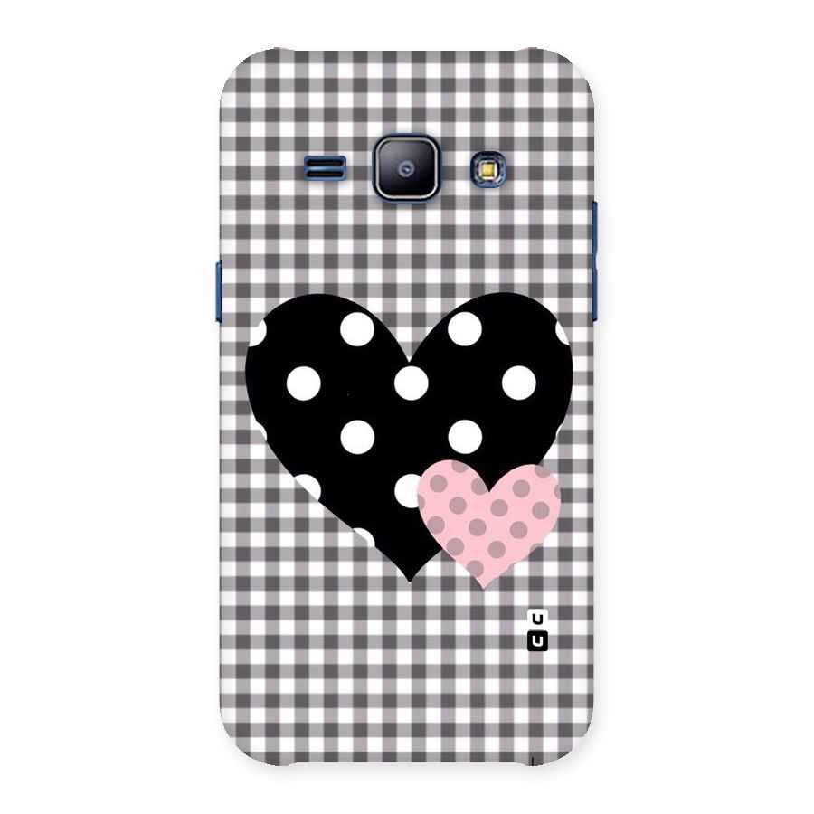 Polka Check Hearts Back Case for Galaxy J1