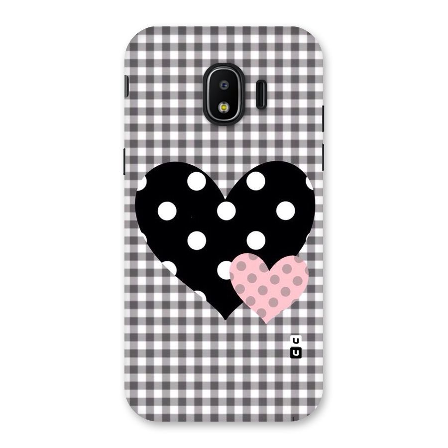 Polka Check Hearts Back Case for Galaxy J2 Pro 2018