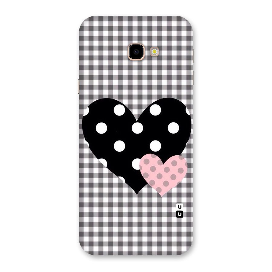 Polka Check Hearts Back Case for Galaxy J4 Plus
